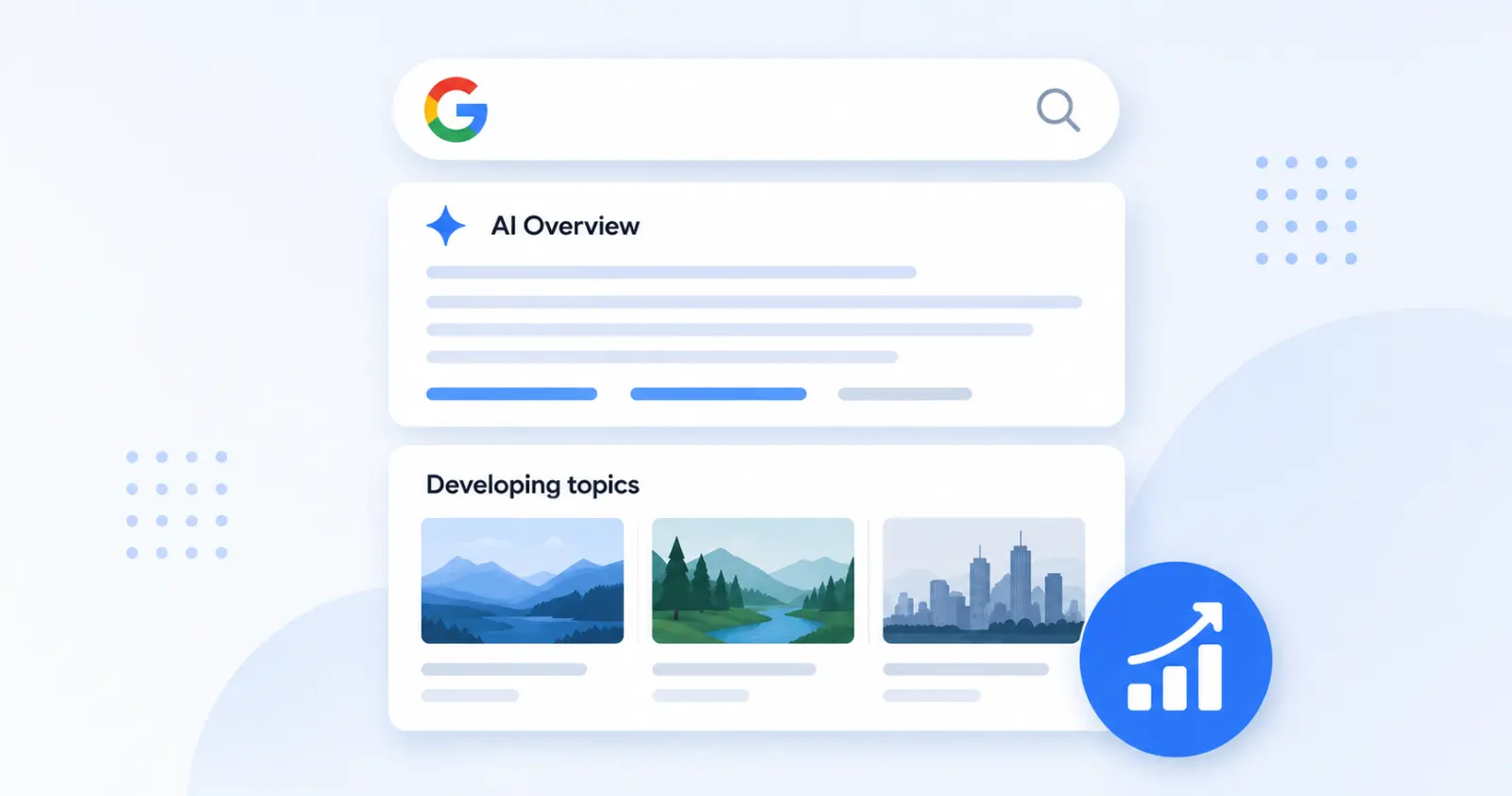 Google Search AI Overview and SEO search visibility illustration